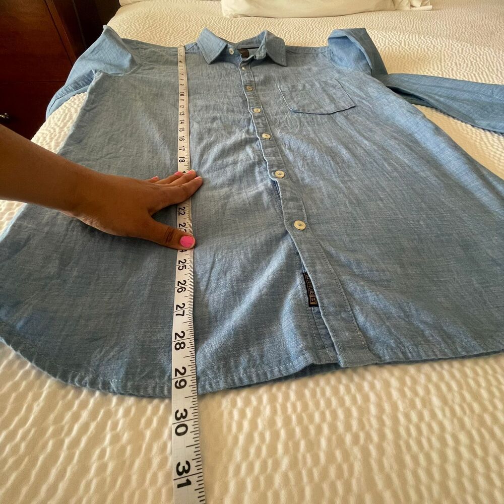 Buffalo Men's Blue Slim Fit Long Sleeves Dress Button Down Shirt Size L/42 - Picture 7 of 7